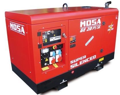 Дизельний генератор МOSA GE 20 PS-SX надтихий дизельгенератор, що має 100-літровий паливний бак для 25 годин безперервної роботи.